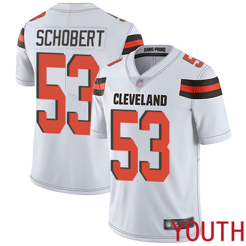 Cleveland Browns Joe Schobert Youth White Limited Jersey 53 NFL Football Road Vapor Untouchable